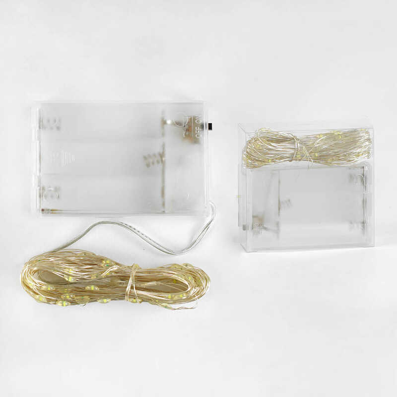 Гірлянда C 61485 (200) світлодіодна, 9м, на батарейках, біле світло, у коробці