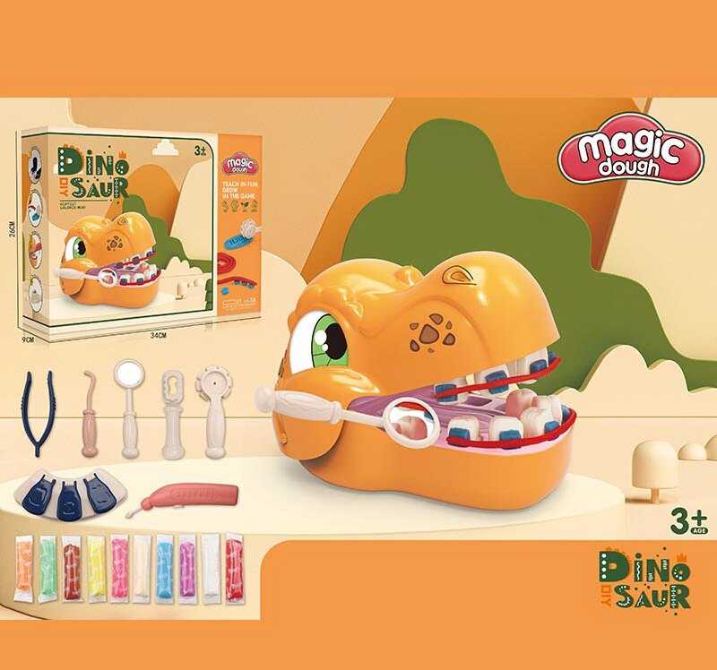 Тісто для ліплення 8635 (24/2) “Стоматолог”, бормашина на батарейках, стоматологічні інструменти, пластилін, в коробці