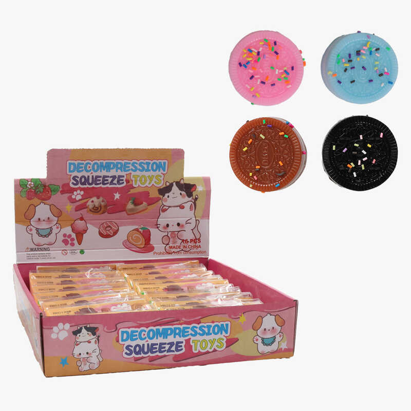 Гра антистрес C 72090 (24) ЦІНА ЗА 16 ШТУК В БЛОЦІ, "Печиво", посипка, розмір 5х5х2 см, в коробці