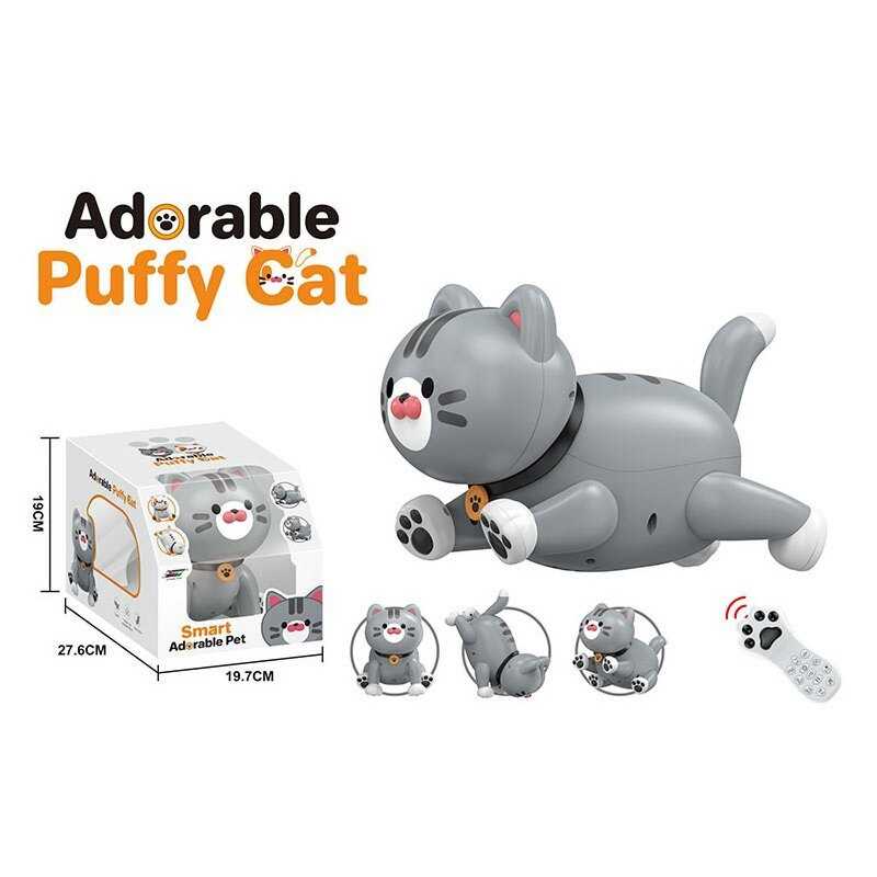 Кошеня на радіокеруванні K 48 Штрихкод=80794 (12) акумулятор 3.7 V, USB кабель, підсвічування, звук, музика, виконує команди, сенсорні датчики, програмування, в коробці