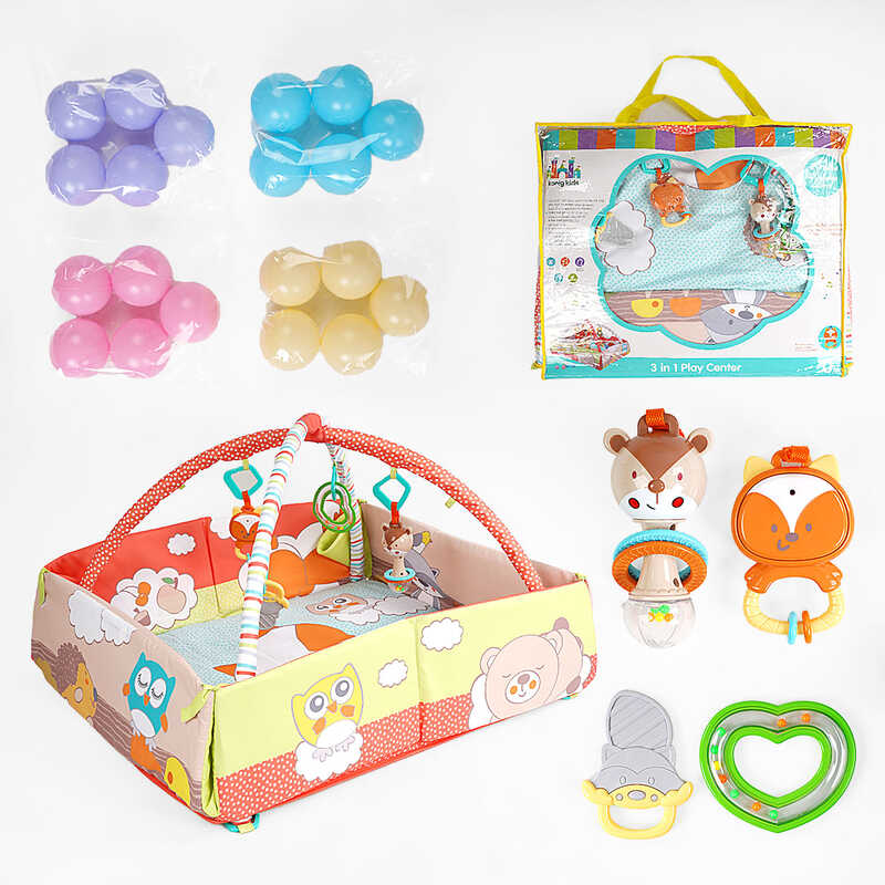 Килимок 63577 (6) манеж, брязкальця, 20 кульок, у сумці