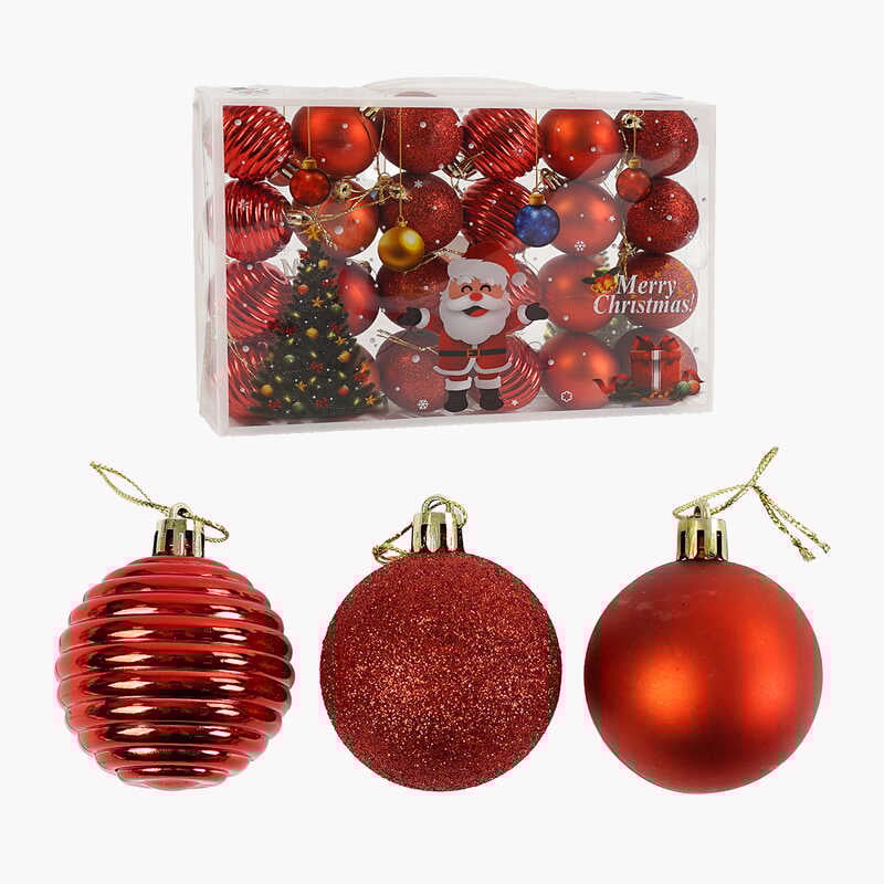 Новорічні прикраси C 67346 (60) 24 штуки, кульки, D = 5 см, в слюді