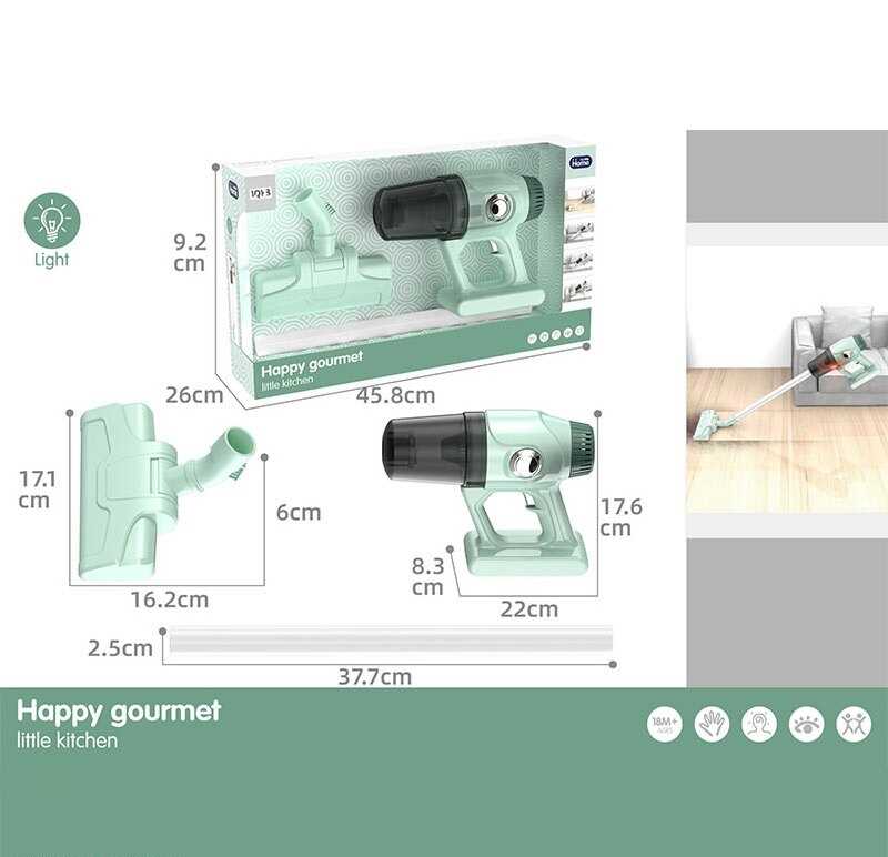 Пилосос A 1011-6 (24) довжина: 48.5 см, підсвічування, звук, щітка для підлоги, з’єднувальна трубка,  в коробці