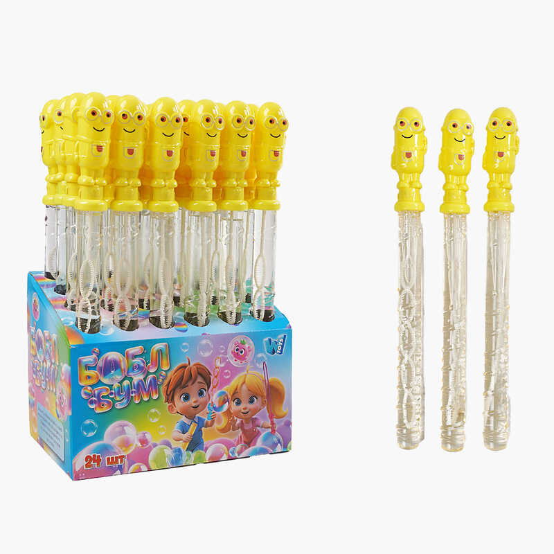 Мильні бульбашки LK 10395 (6) "WToys", ЦІНА ЗА 24 ШТУКИ В БЛОЦІ, "Герой", висота 36см, в коробці