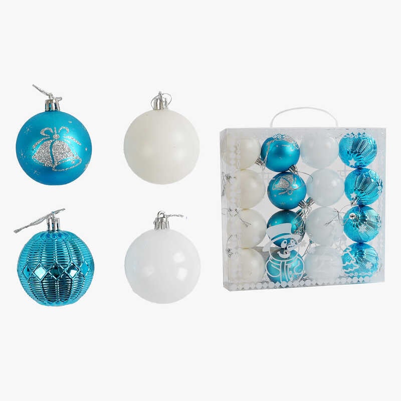 Новорічні прикраси C 67399 (60) 16 штук, кульки, D = 6 см, в слюді