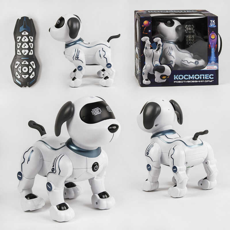 Песик на радіокеруванні ТК-12302 (6)"TK Group", УКРАЇНСЬКЕ ОЗУЧУВАННЯ, виконує команди, LED світло, розповідає казку, співає пісні, в коробці