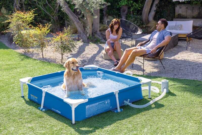Intex Набір для басейна 48402 NP (1) для домашніх тварин, з металевим каркасом, скімером та диспенсером для води, 152х152х30,5 см, об`єм 537 л