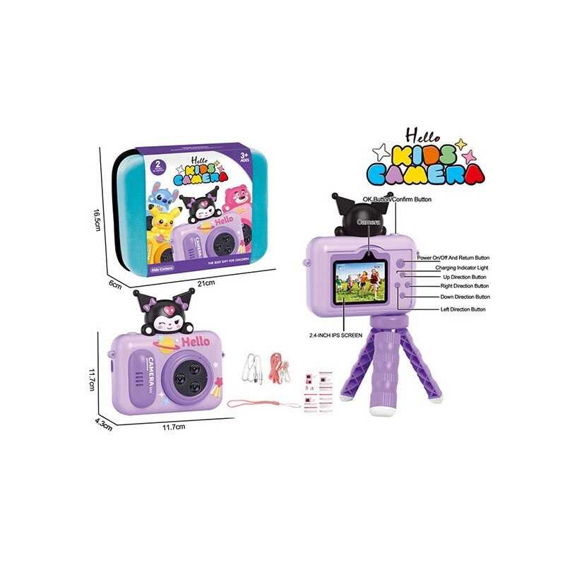 Фотоапарат EC 999-3 D (48) роз’єм Type C, слот для TF карти, фронтальна та основна камери, звуки, ігри, чохол, штатив, у валізі