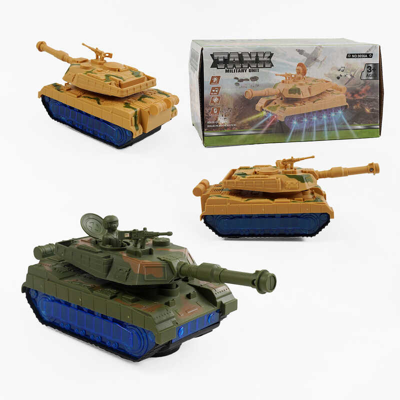 Танк 9056 А (120/2) 2 кольори, звук, підсвічування, колесо вільного ходу, в коробці