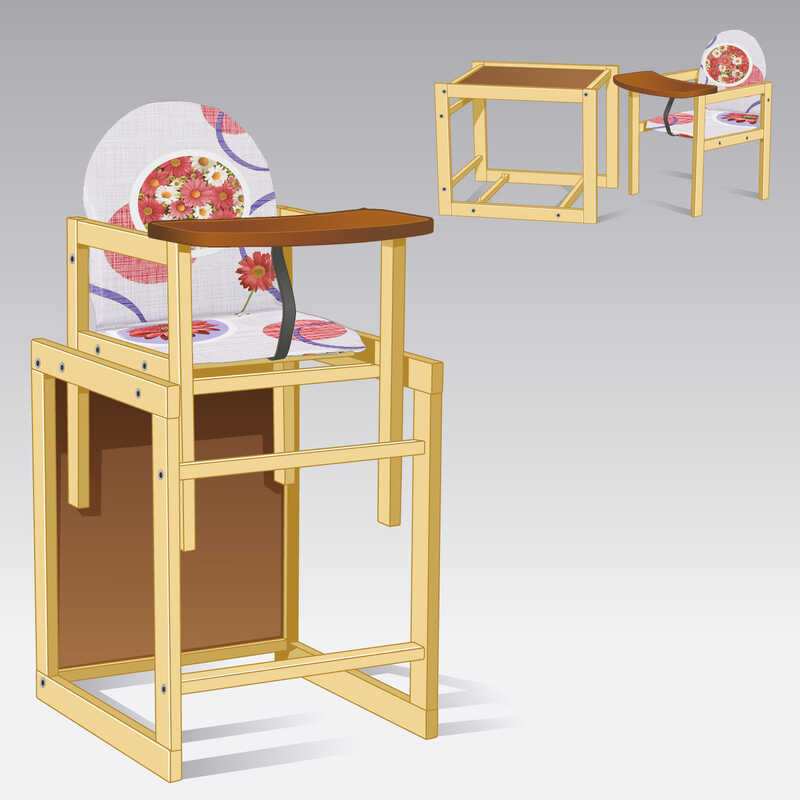 гр Стільчик великий №1210 "Червоні квіти абстракція" (1) ТМ "Мася"