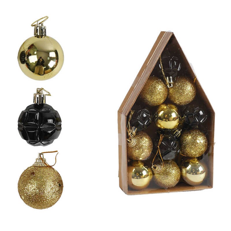 Новорічні прикраси C 67487 (150) 12 штук, кульки, D = 3,5 см, в коробці