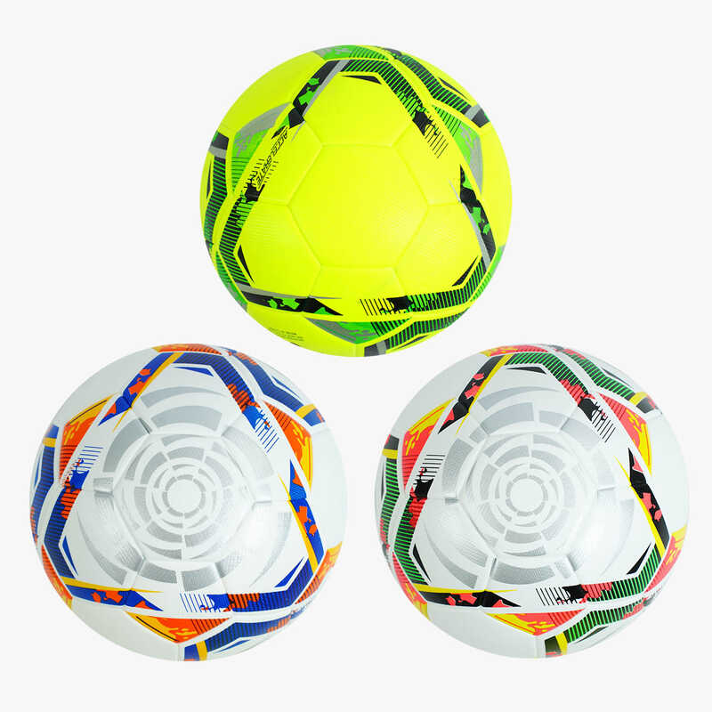 М`яч футбольний C 64625 (30) 3 види, вага 420 грамів, матеріал PU, балон гумовий, клеєний, (поставляється накачаним на 90), ВИДАЄТЬСЯ ТІЛЬКИ МІКС ВИДІВ