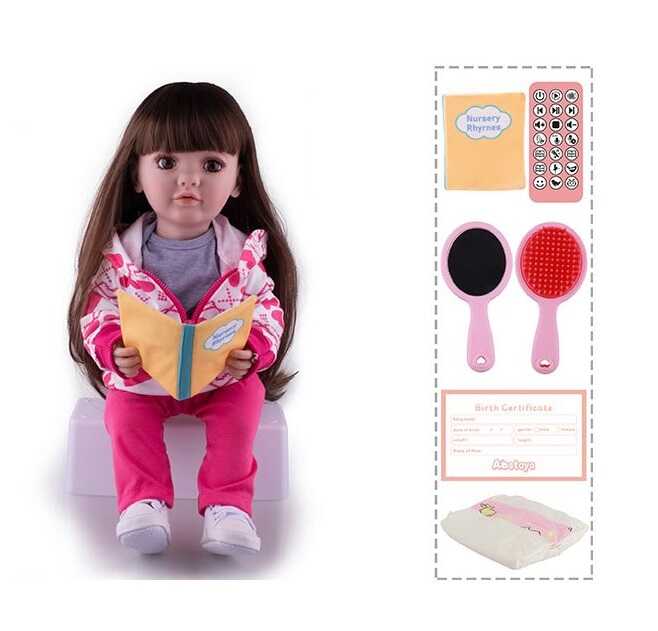 Інтерактивна лялька TK 2670-73 (9) "WToys", ОЗВУЧУВАННЯ УКРАЇНСЬКОЮ МОВОЮ, висота 55 см, пульт, на батарейках, аксесуари, рухає кінцівками, казки, пісні, віршики, скоромовки, відповідає на запитання, звуки тварин, мелодії, повторюшка, в коробці