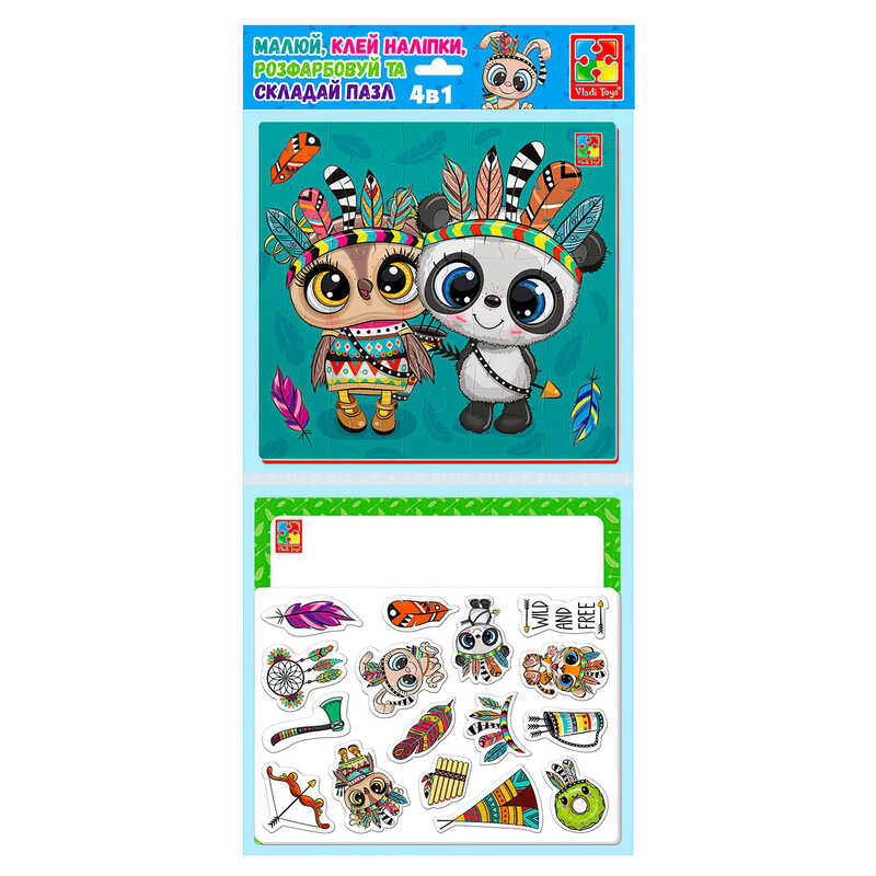 гр Набір для творчості 4 в 1 "Пухнасті індіанці" (24) VT4210-12 "Vladi Toys"