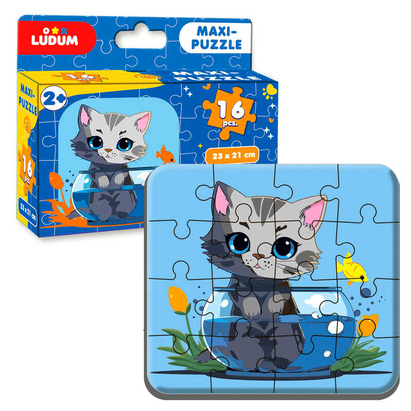 гр Максі-пазл "Котик 1" МЕ 5032-02 (12) "Ludum", 16 елементів, в коробці