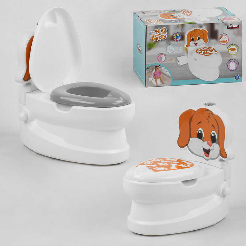 Горщик 07-562 Pilsan (4) "Цуценя", спинка, знімний горщик, тримач для паперу, звуки води, підсвічування кнопки, в коробці