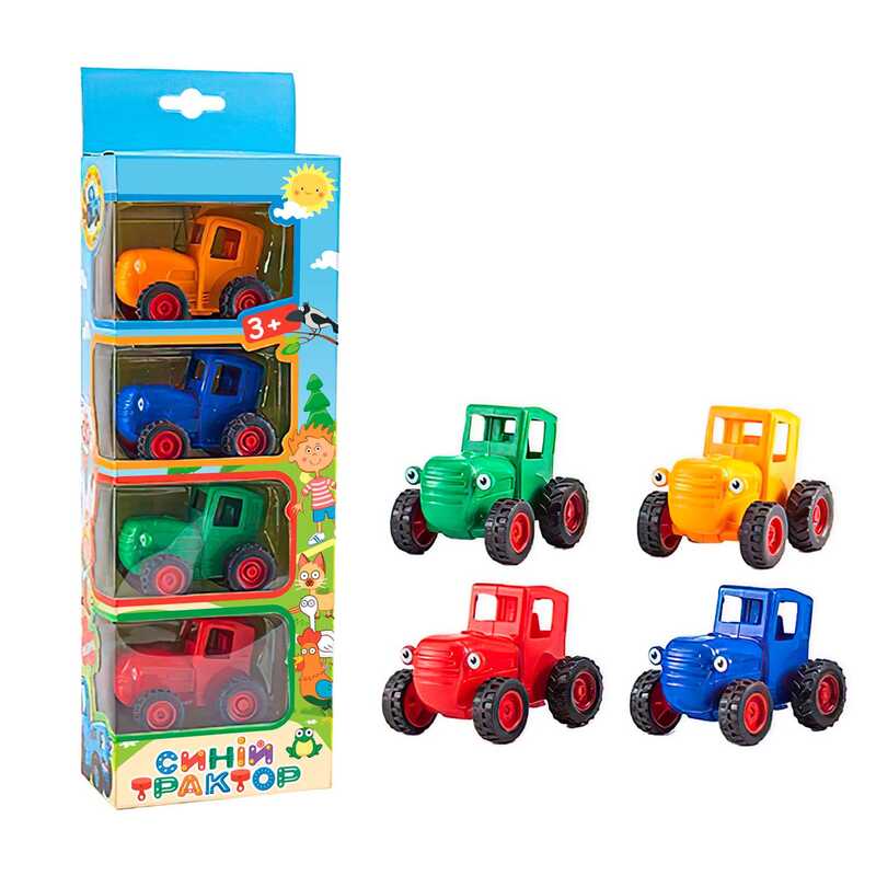 Синій трактор 49486 (108/2) 4 трактори, герої, інерція, в коробці