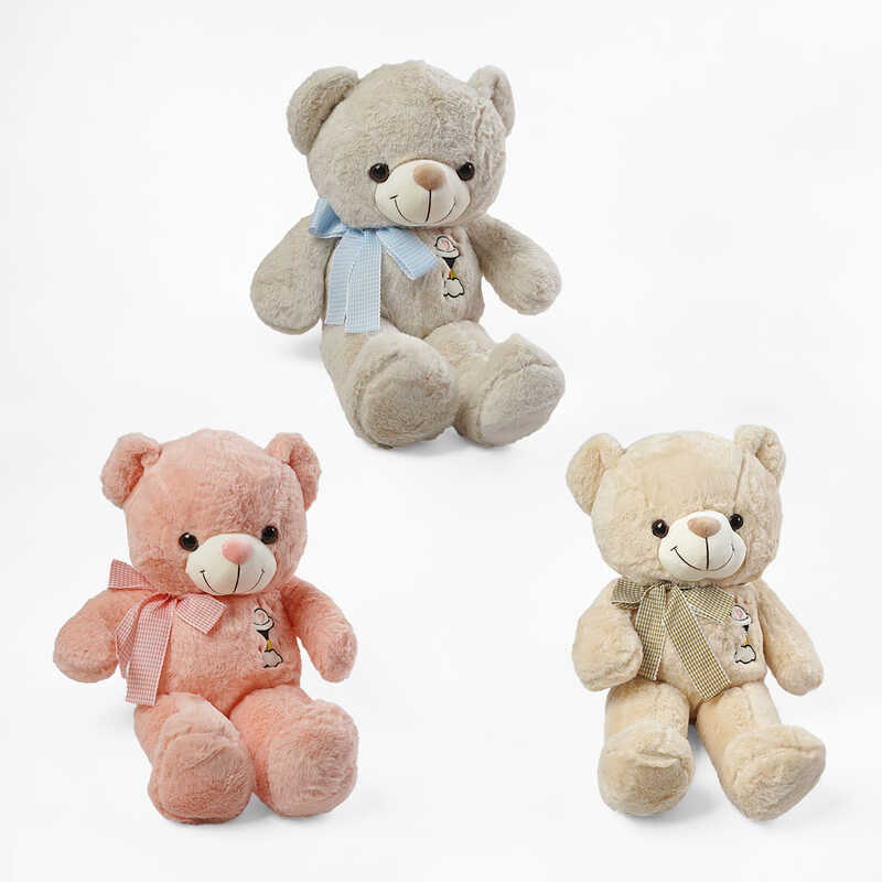 М`яка іграшка M 18058 (40) “Ведмедик”, 3 кольори, висота 50 см, синтепоновий наповнювач, ВИДАЄТЬСЯ ТІЛЬКИ МІКС ВИДІВ