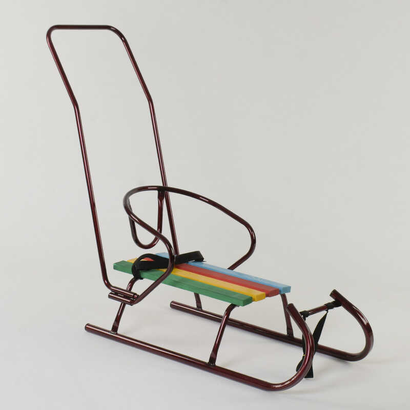 гр Сани "Санта" - КОЛЬОРОВІ, колір бордовий / З РУЧКОЮ /