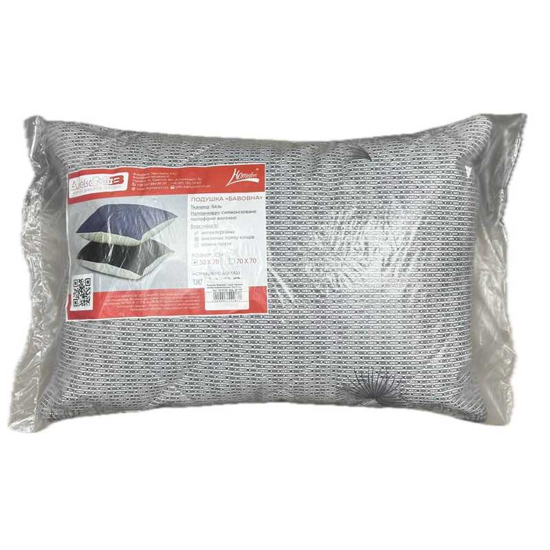 гр Подушка "Бавовна" 3010130 стьоб бавовна, силіконізоване волокно, 50*70 см. (1) "Homefort"