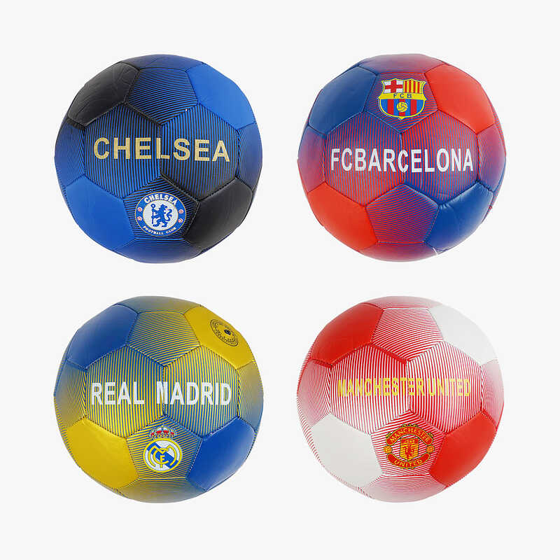 М`яч футбольний C 70305 (80) 4 види, вага 300-310 грамів, гумовий балон, матеріал PVC, розмір №5, ВИДАЄТЬСЯ МІКС