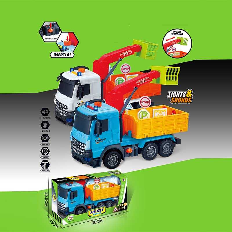 Машина музична 687-58 B (24/2) 2 кольори, "Вантажівка", підсвічування, звукові ефекти, інерція, рухомі деталі, аксесуари, в коробці, ВИДАЄТЬСЯ МІКС