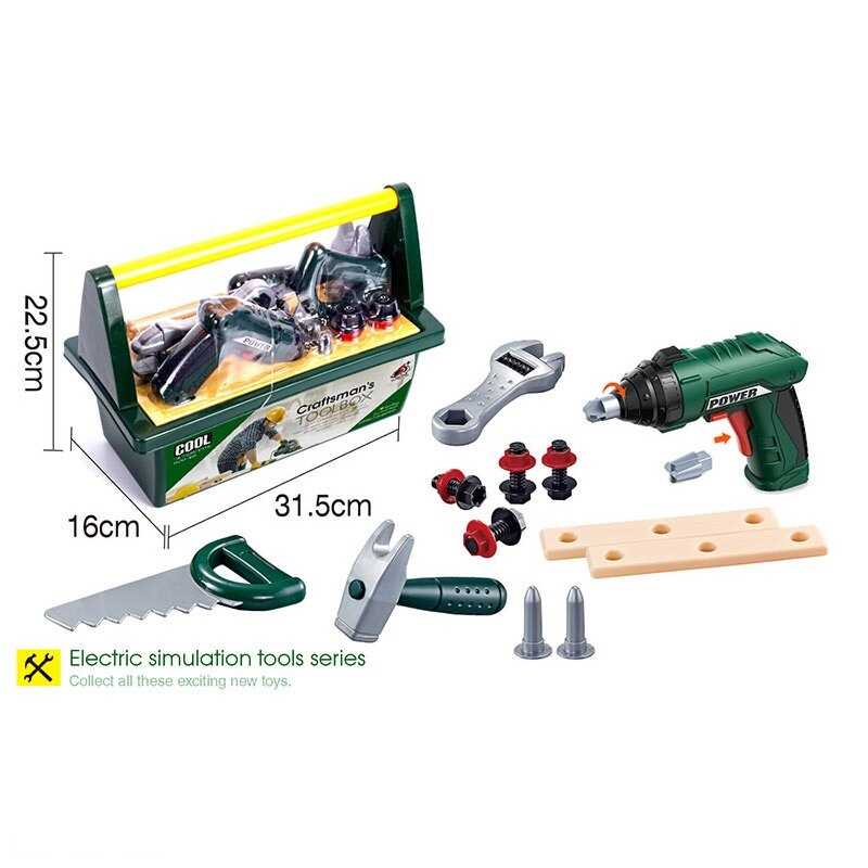 Набір інструментів G 277 (24/2) автоматичний шуруповерт, реверс, гайковий ключ, пила, молоток, деталі для збирання, в боксі