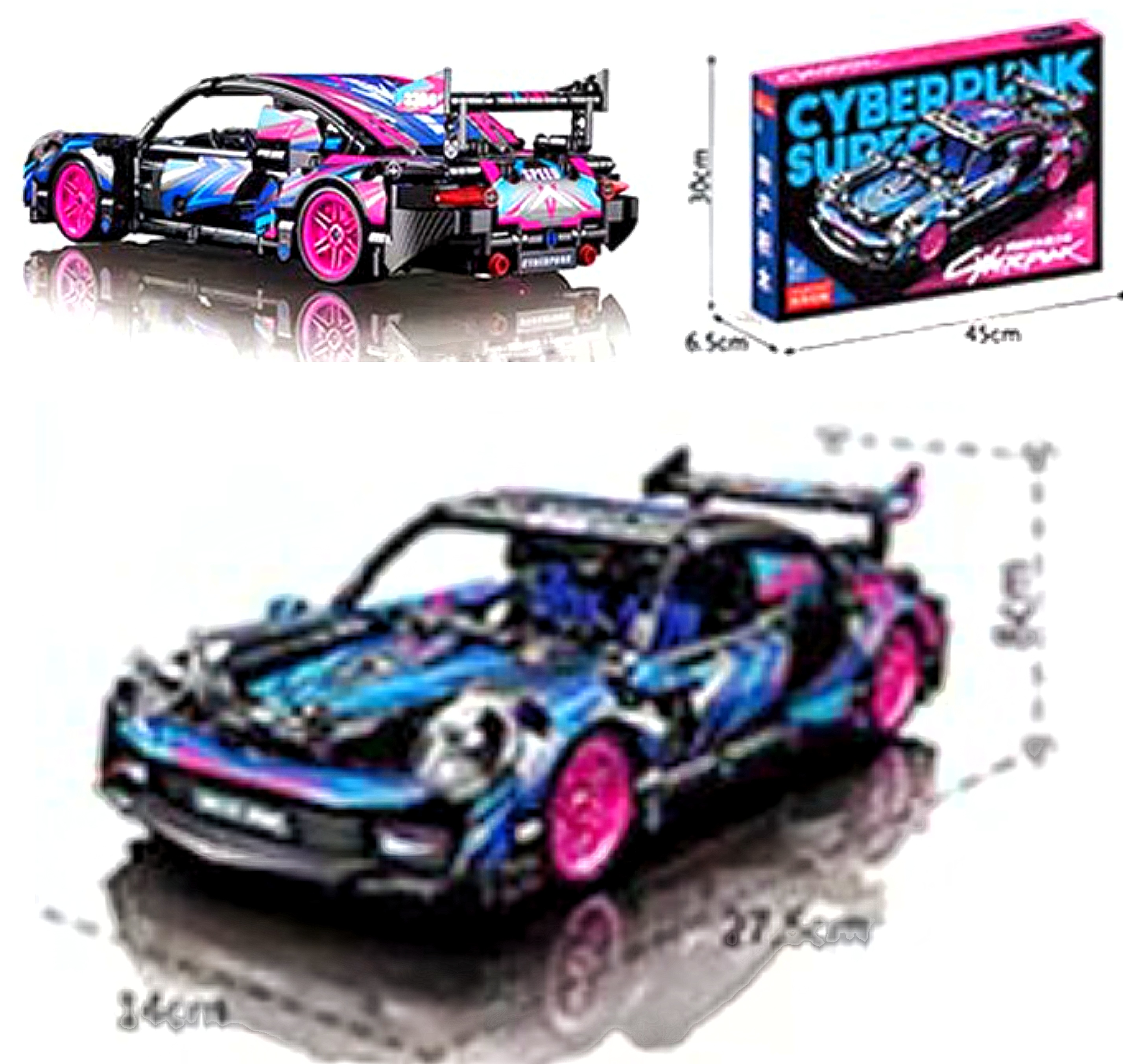 Конструктор 3304 , “Спорткар”, 423 дет. , наліпки, інструкція, в коробці