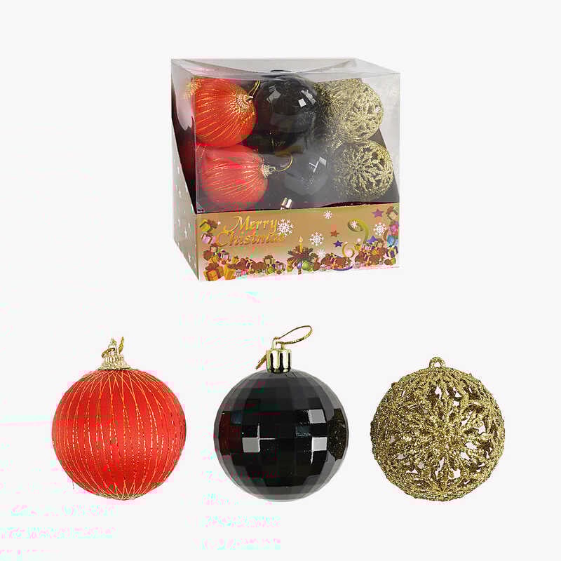 Новорічні прикраси C 67458 (36) кульки, 18 штук, діаметр 5.5см, в коробці