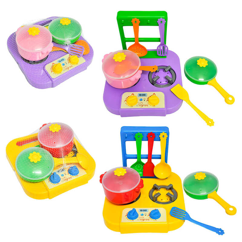 гр Набір посуду "Ромашка" 39150 / DKT1 (13) 2 кольори, "Tigres", 7 елементів, з плитою, в сітці