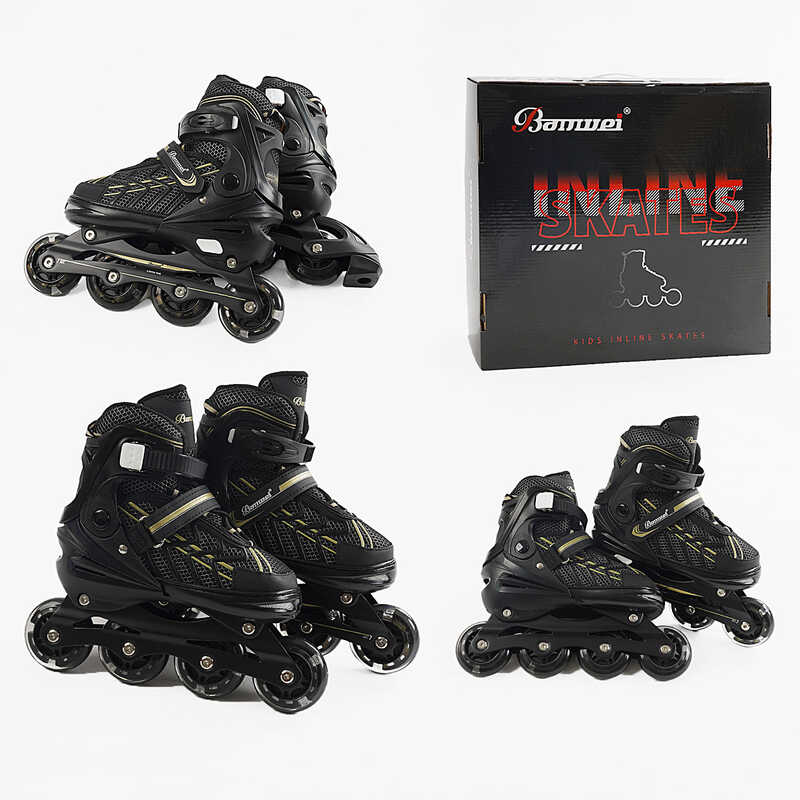 Ролики 5411-20 L розмір 39-42 (6) колеса PU, d – 7.6 см, устілка 24-27 см, алюмінієва рама, підсвічування коліс, підшипник ABEC-7, в коробці