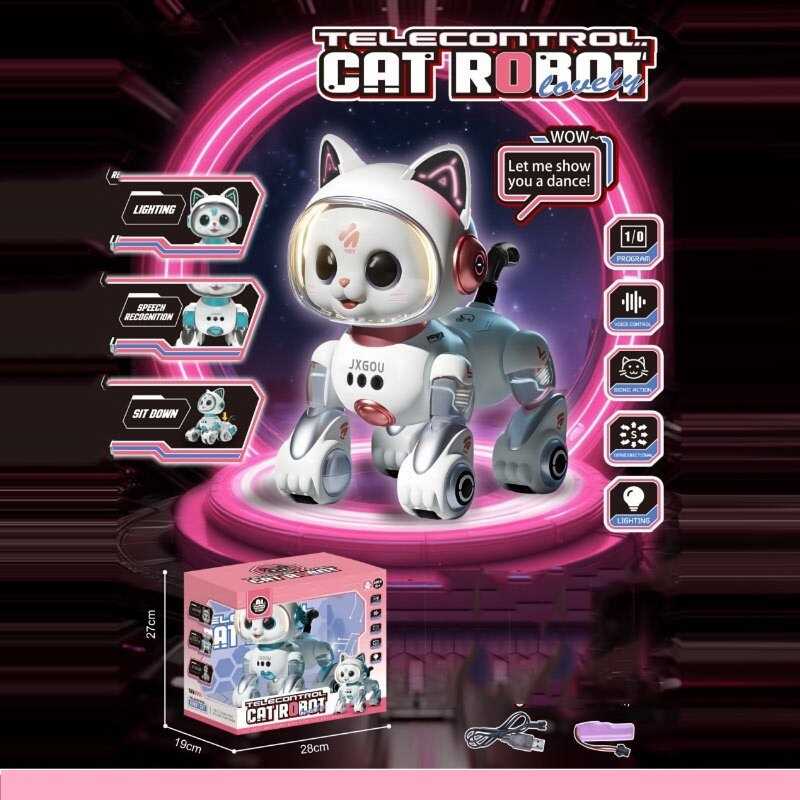 РобоКошеня на радіокеруванні 788 A-5  , акум. 3,7 V, пульт 2,4 Ghz, музика, підсвічування, звуки, USB-кабель, сенсорний датчик, історії англійською мовою, танцює, виконує команди, регулювання гучності, ходить, у коробці