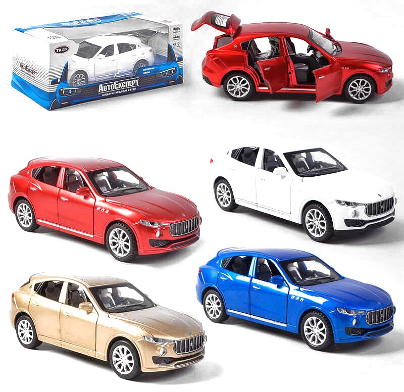 Машина металопластикова 41094 , "Авто Експерт", 4 кольори, 1:32, світло, звук, інерція, відчиняються двері, багажник, в коробці