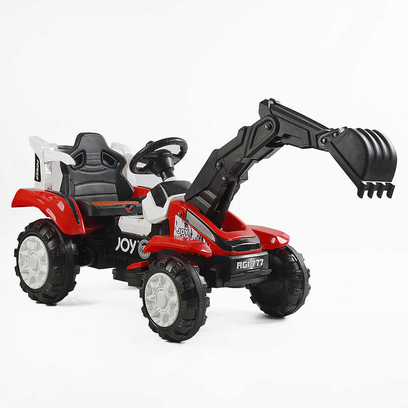 Трактор електричний JOY Т-29571 (1) двигун 25W, акумулятор 6V, USB-роз’єм, музика, звуки, регулювання гучності, рухомий ківш, підсвічування, в коробці