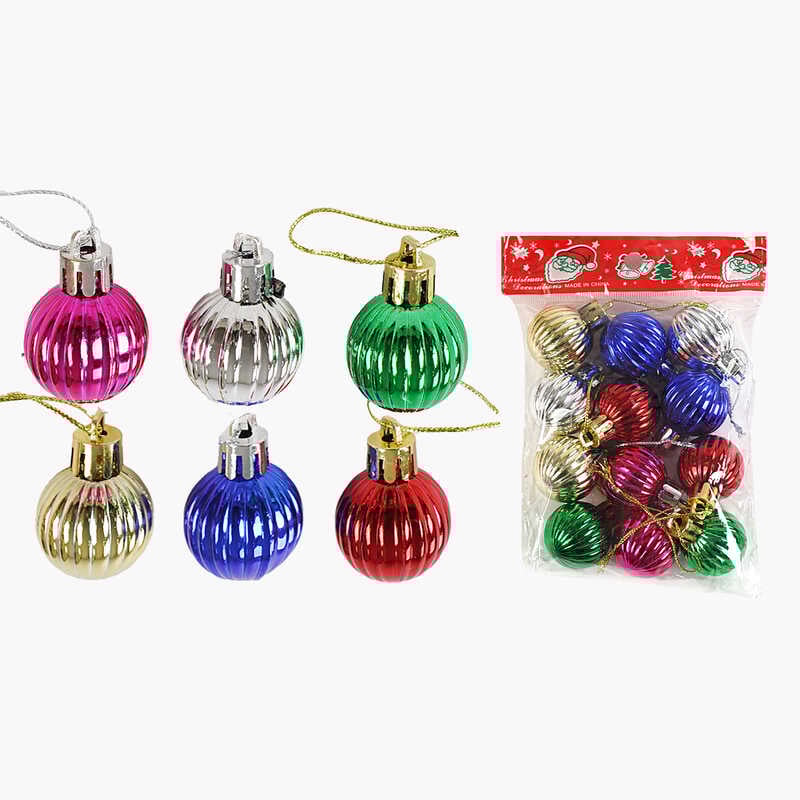 Новорічні прикраси C 67725 (450) 12 штук, кульки, D=3 см, у пакеті