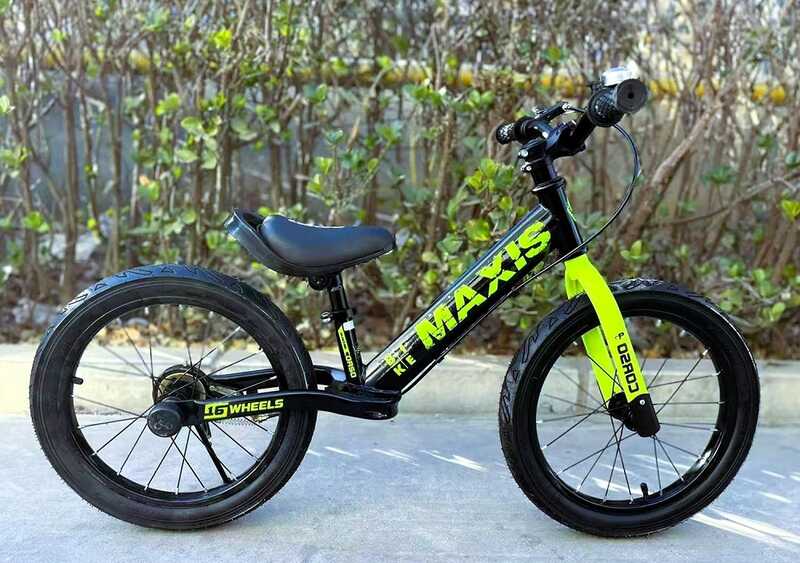 Велобіг "CORSO MAXIS" MX-71065 (1) сталева рама, ручне заднє гальмо, колеса надувні резинові 16’’, підніжка, дзвоник