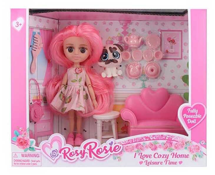 Лялька RR 004 (48/2) висота: 16 см, шарнірні суглоби, знімний одяг, улюбленець, аксесуари, в коробці