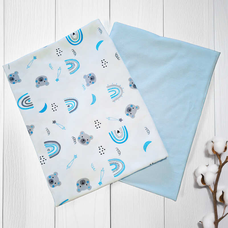 гр Комплект пелюшок "Ведмедик та веселка" 92771  (1) 2шт в комплекті,  тканина ФЛАНЕЛЬ premium, розмір 100*80 см "Bimbo"