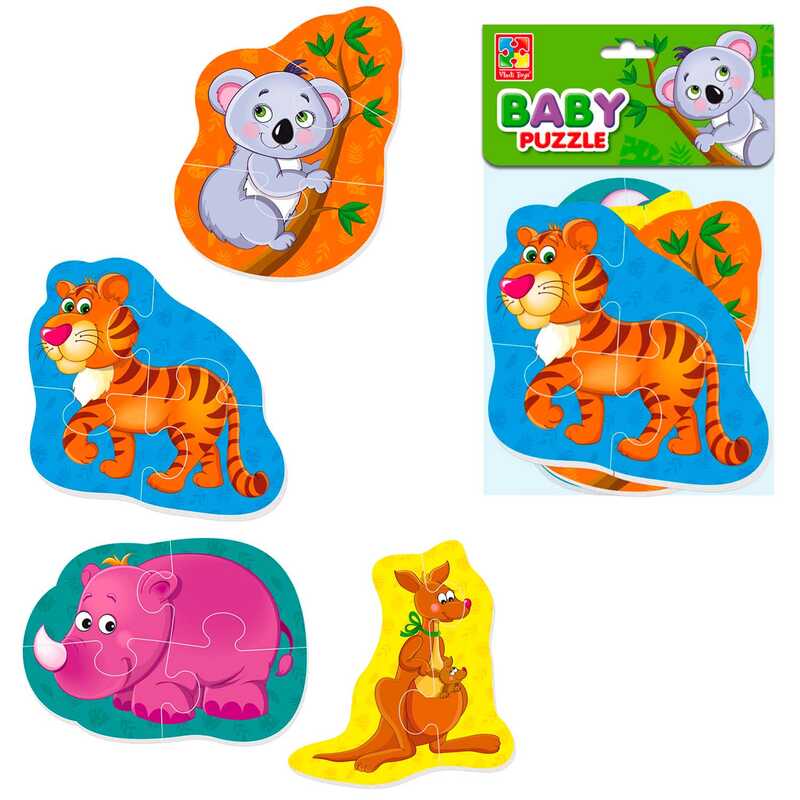 гр М`які бейбі пазли "Малюк зможе. Тигреня та друзі"  VT1106-72 (50)  "Vladi Toys"
