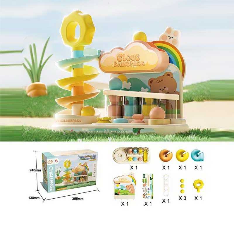 Гра з кулькою T 929 A (8) ігрова платформа зі спіральною гіркою, 3 кульки, мелодія, звукові ефекти, підсвічування, в коробці