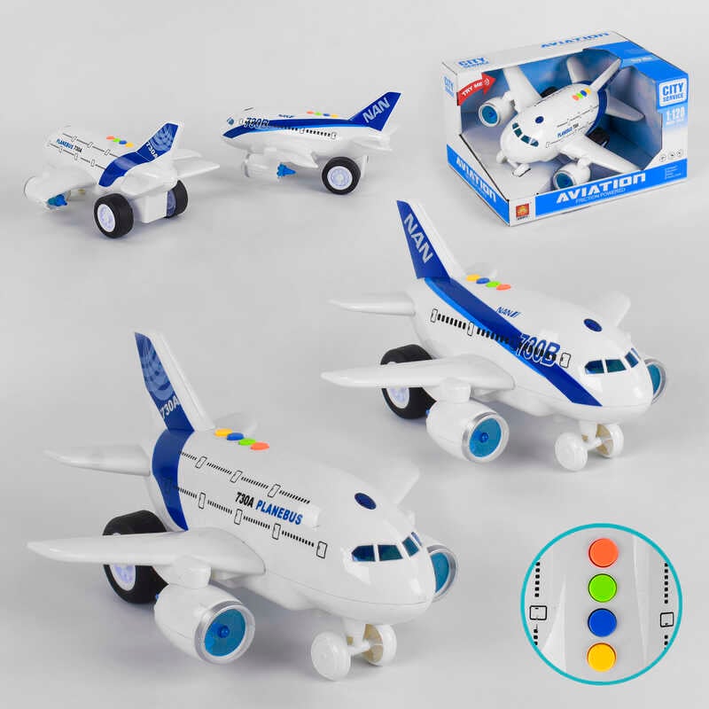 Літак WY 730 АВ (12) 2 види, світло, звук, інерція, в коробці