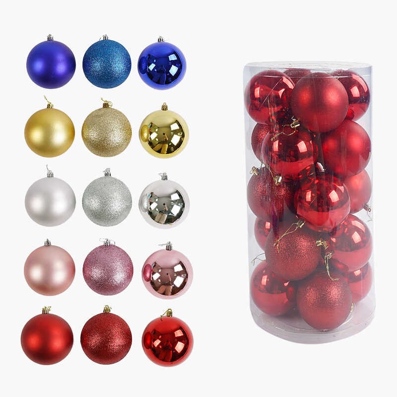 Новорічні прикраси C 67714 (12) 5 видів, кульки, 20 штук, D=10 см, у слюді, ВИДАЄТЬСЯ ТІЛЬКИ МІКС ВИДІВ