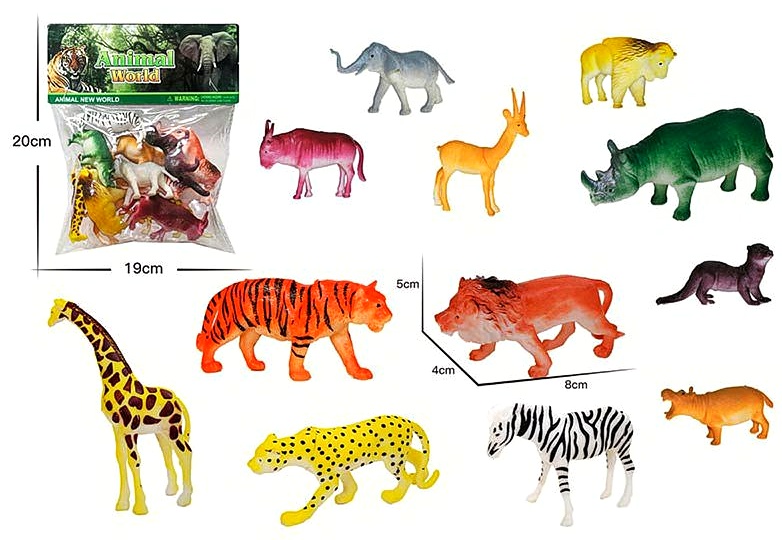 Набір тварин 303-182 , дикі , 12 шт , пакет