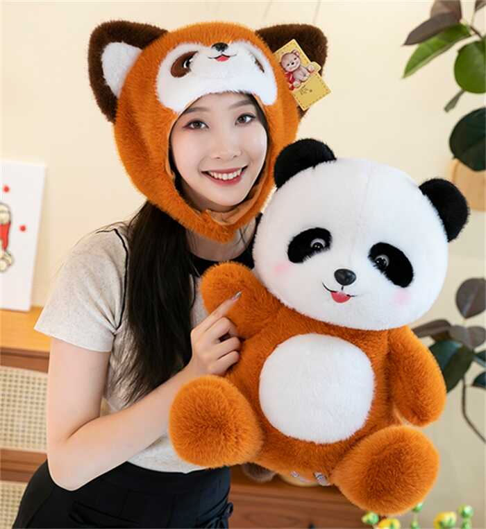 М`яка іграшка M 18554 (60) "Панда", знімний капюшон, висота в сидячому положені: 38 см, в пакеті