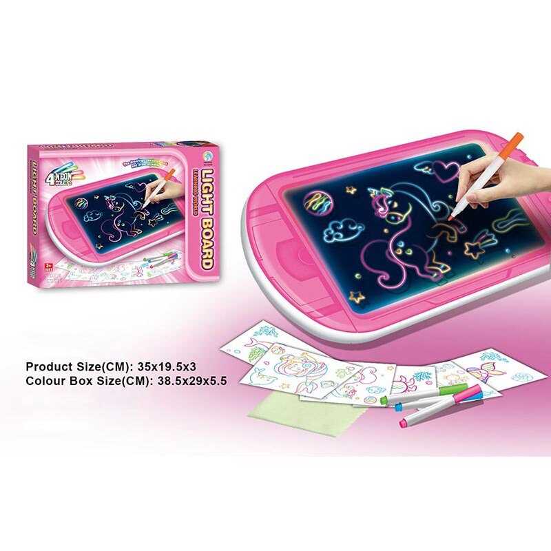 Дошка для малювання YM 10 (48/2) підсвічування, 6 трафаретів, 4 маркери, 3D окуляри, в коробці