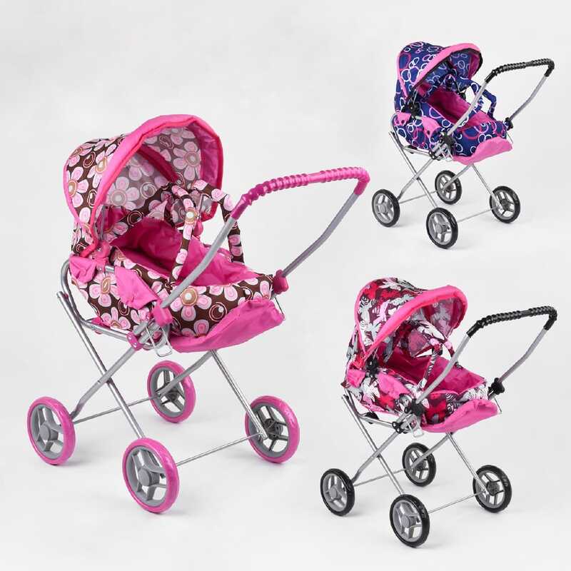 Візочок для ляльок 9391 (4) "Melobo", 3 види, алюмінієвий корпус, знімна люлька, в пакеті, ВИДАЄТЬСЯ ТІЛЬКИ МІКС ВИДІВ