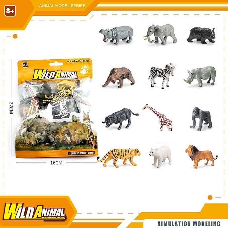 Набір тварин YJ 717 (140) “Дикі тварини”, 12 штук, в пакеті