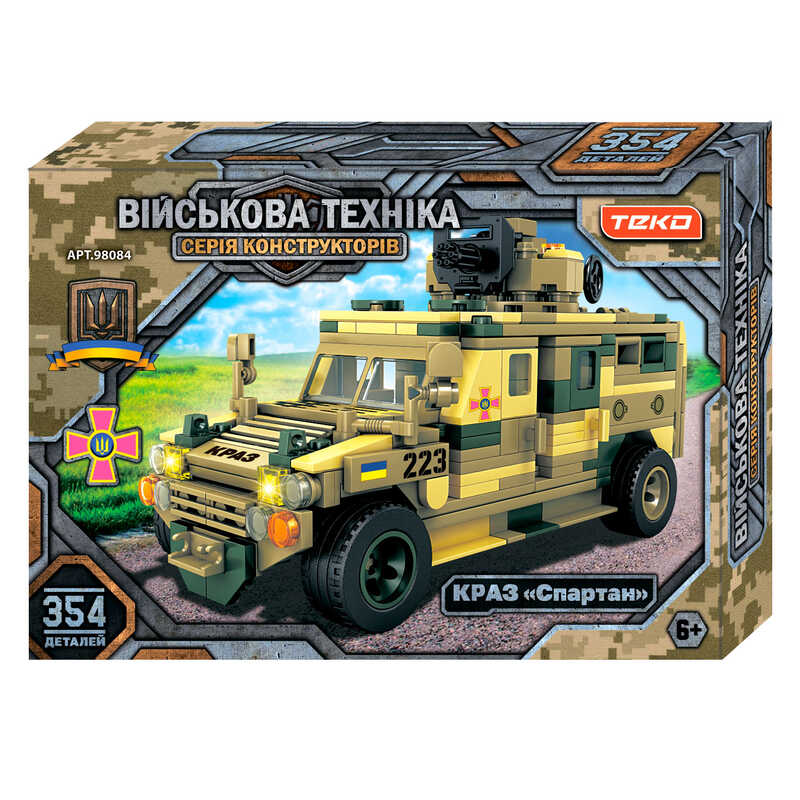 Конструктор “Військова техніка" 98084 (24) "Teko", 354 деталі, краз "Спартан", в коробці