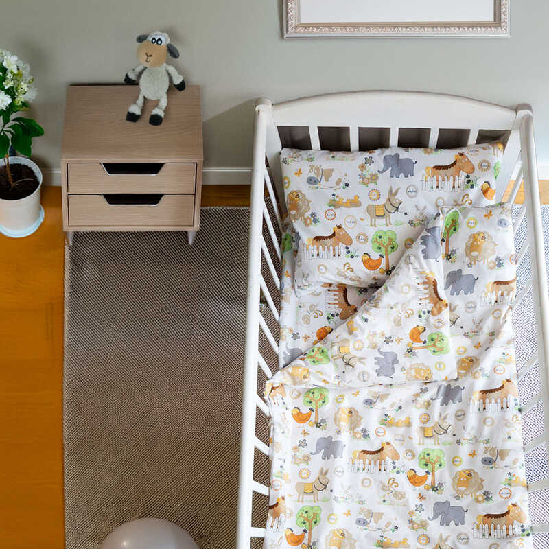 гр Змінний комплект постільної білизни "Тварини" 94178 (1) тканина РАНФОРС, розмір 120*60 см "Bimbo"