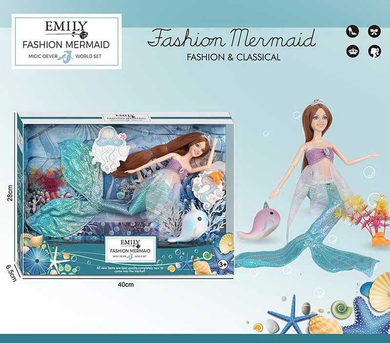 Лялька QJ 137 (36/2) "Русалонька", висота 30 см, фігурка морського мешканця, у коробці